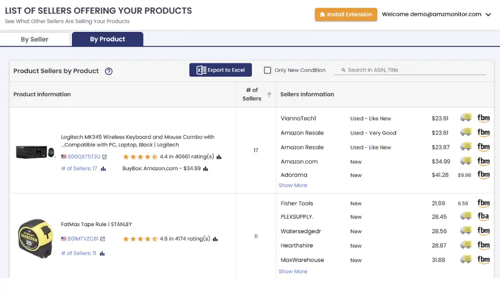 Amazon competing seller