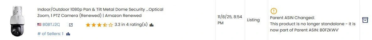 parent asin changed alert