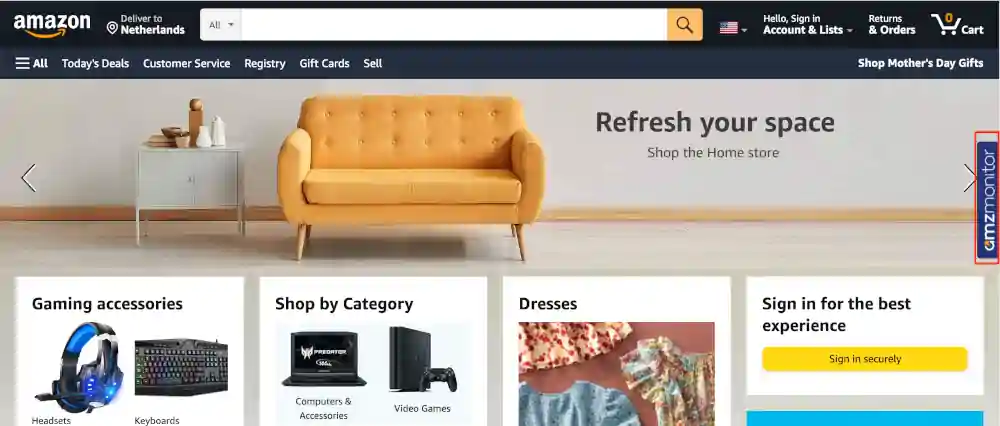 amzmonitor snippet in amazon website