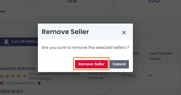 Remove Seller Monitor confirmation