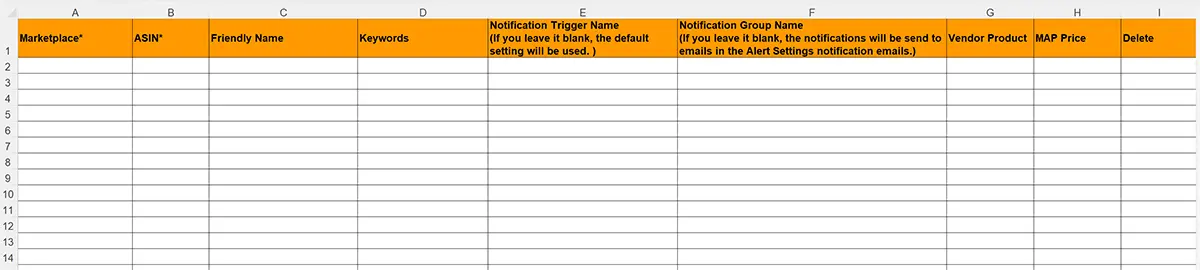 bulk product monitoring excel