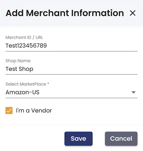add the Merchant ID and select the marketplace