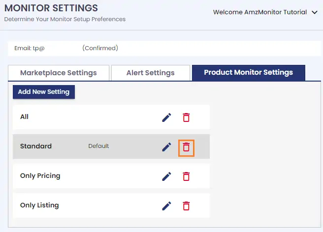Remove Product Monitor Setting