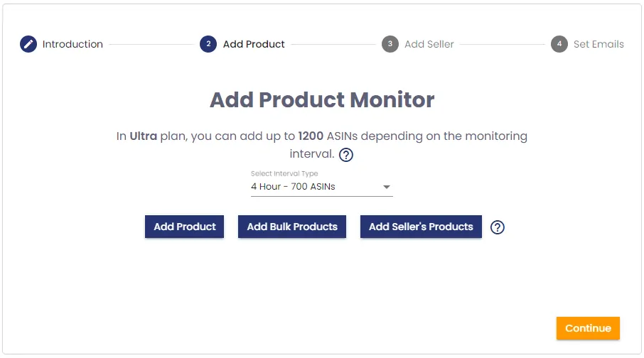 Wizard add product monitor
